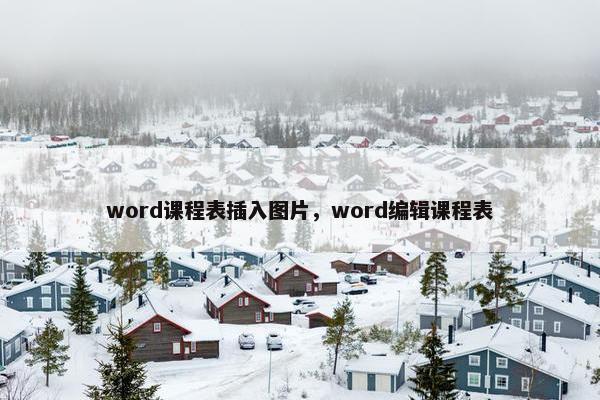 word课程表插入图片，word编辑课程表