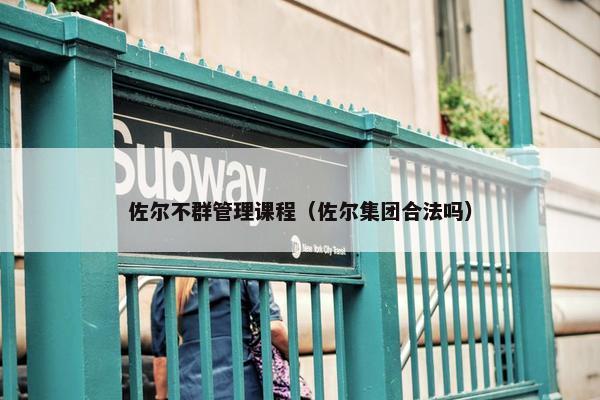 佐尔不群管理课程（佐尔集团合法吗）
