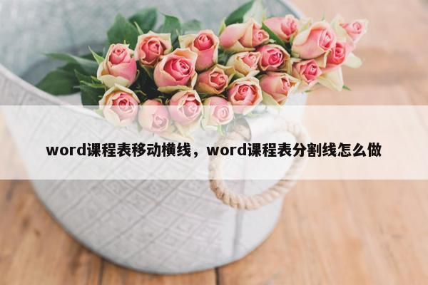 word课程表移动横线，word课程表分割线怎么做