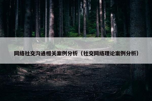网络社交沟通相关案例分析（社交网络理论案例分析）