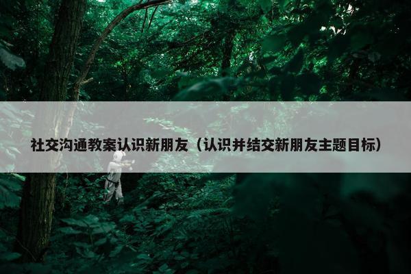 社交沟通教案认识新朋友（认识并结交新朋友主题目标）