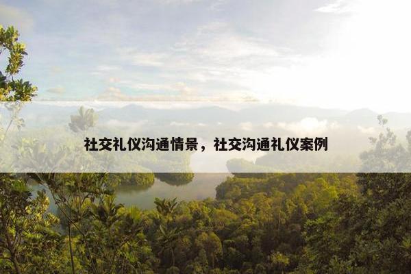 社交礼仪沟通情景，社交沟通礼仪案例