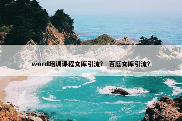 word培训课程文库引流？ 百度文库引流？