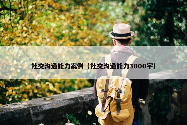 社交沟通能力案例（社交沟通能力3000字）