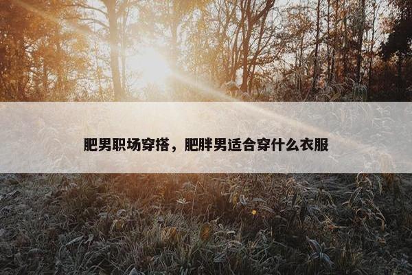 肥男职场穿搭，肥胖男适合穿什么衣服