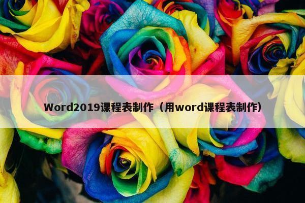 Word2019课程表制作（用word课程表制作）