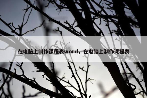 在电脑上制作课程表word，在电脑上制作课程表