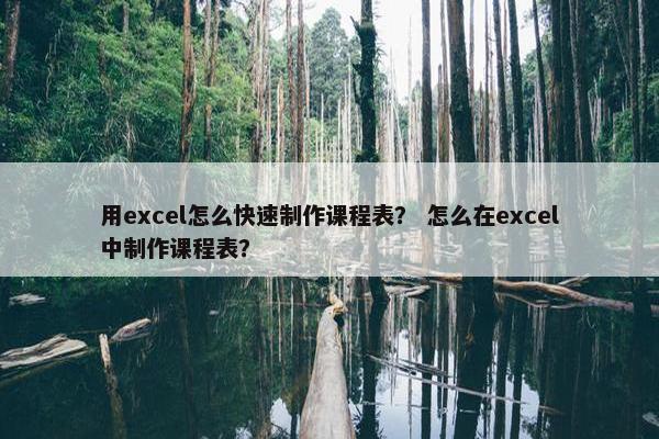 用excel怎么快速制作课程表？ 怎么在excel中制作课程表？