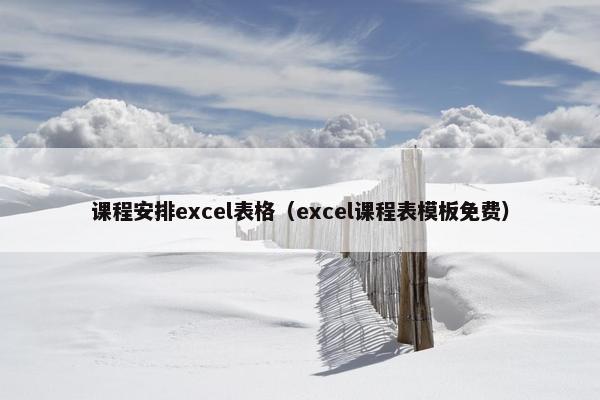 课程安排excel表格（excel课程表模板免费）