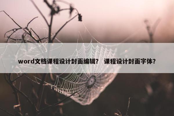 word文档课程设计封面编辑？ 课程设计封面字体？