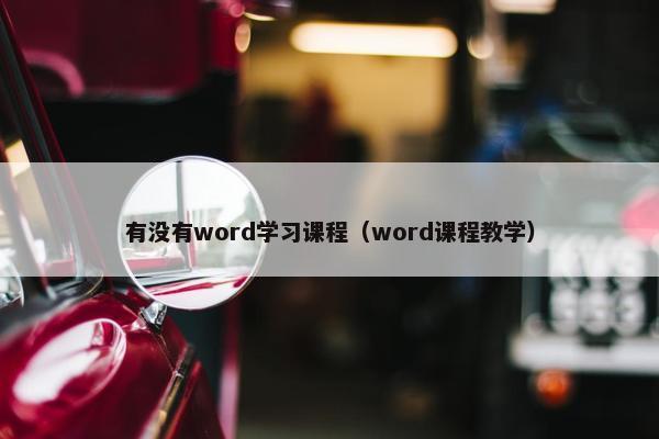 有没有word学习课程（word课程教学）