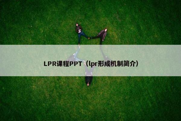 LPR课程PPT（lpr形成机制简介）