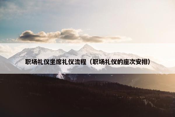 职场礼仪坐席礼仪流程（职场礼仪的座次安排）