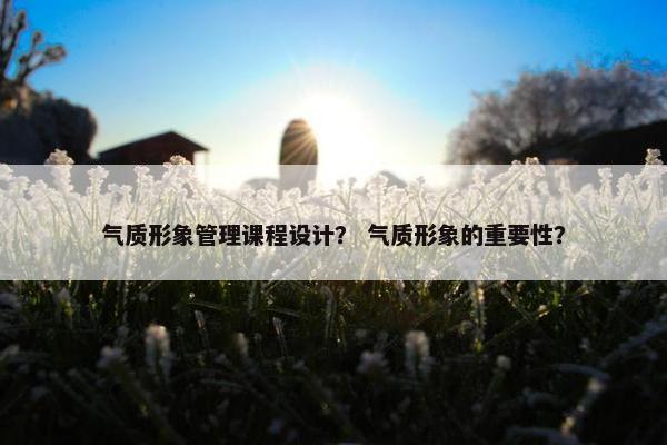 气质形象管理课程设计？ 气质形象的重要性？