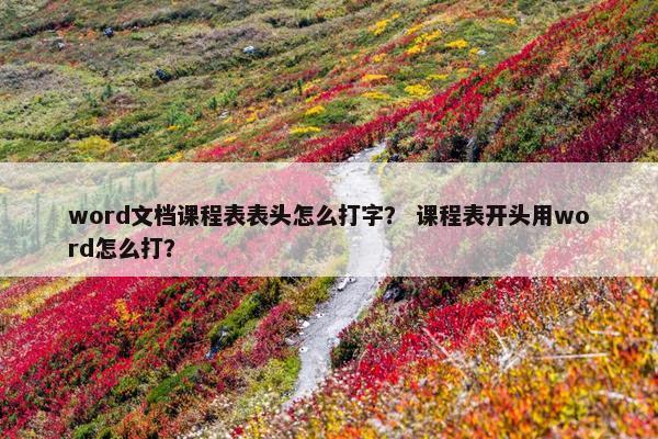 word文档课程表表头怎么打字？ 课程表开头用word怎么打？