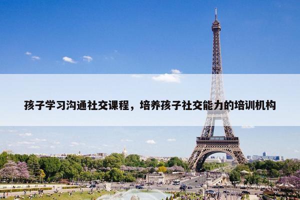 孩子学习沟通社交课程，培养孩子社交能力的培训机构