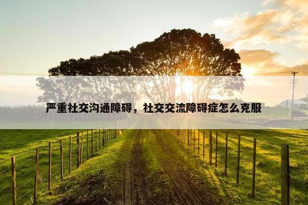 严重社交沟通障碍，社交交流障碍症怎么克服