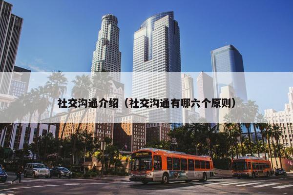 社交沟通介绍（社交沟通有哪六个原则）