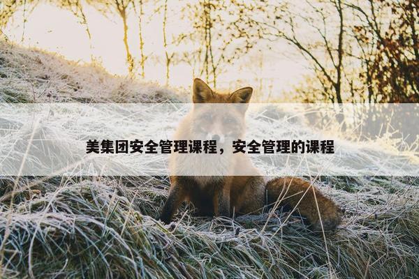 美集团安全管理课程，安全管理的课程