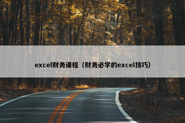 excel财务课程（财务必学的excel技巧）