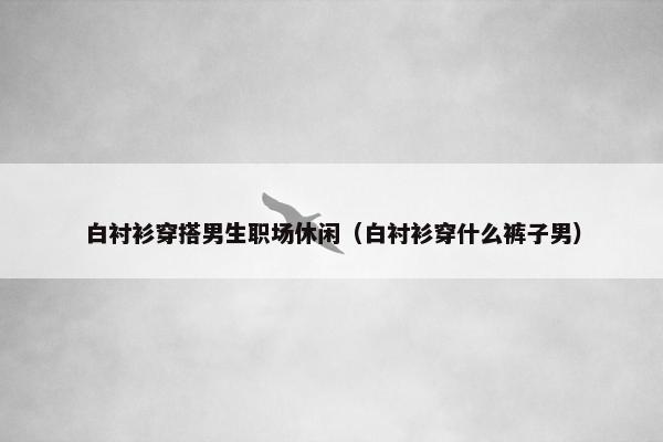 白衬衫穿搭男生职场休闲（白衬衫穿什么裤子男）