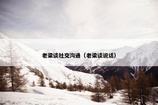 老梁谈社交沟通（老梁谈说话）