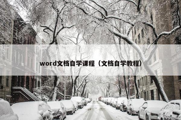 word文档自学课程（文档自学教程）