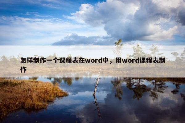 怎样制作一个课程表在word中，用word课程表制作