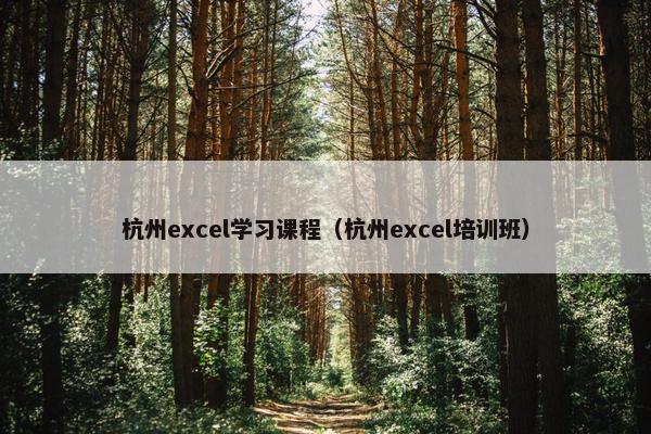 杭州excel学习课程（杭州excel培训班）
