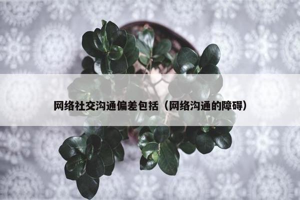 网络社交沟通偏差包括（网络沟通的障碍）