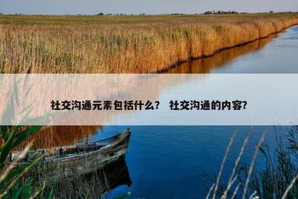 社交沟通元素包括什么？ 社交沟通的内容？