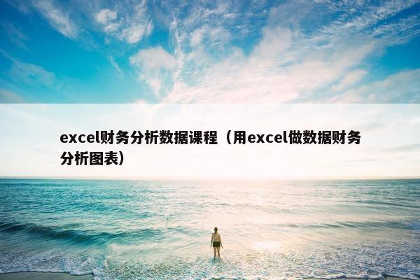 excel财务分析数据课程（用excel做数据财务分析图表）