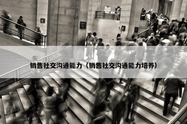 销售社交沟通能力（销售社交沟通能力培养）
