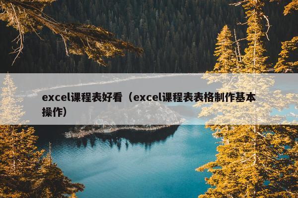 excel课程表好看（excel课程表表格制作基本操作）