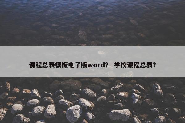 课程总表模板电子版word？ 学校课程总表？