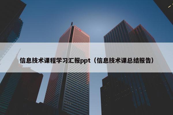 信息技术课程学习汇报ppt（信息技术课总结报告）
