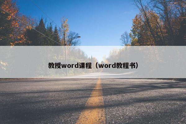 教授word课程（word教程书）