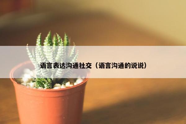语言表达沟通社交（语言沟通的说说）