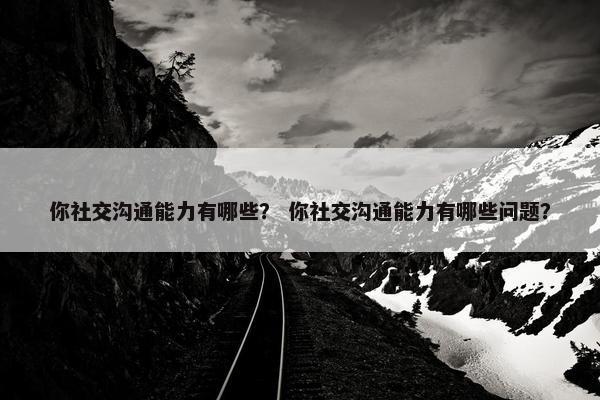 你社交沟通能力有哪些？ 你社交沟通能力有哪些问题？