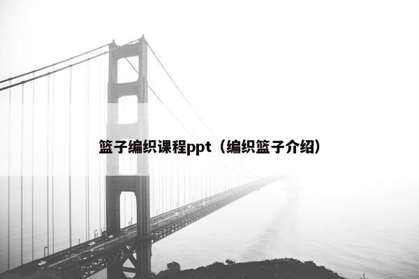 篮子编织课程ppt（编织篮子介绍）