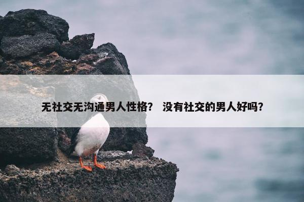无社交无沟通男人性格？ 没有社交的男人好吗？