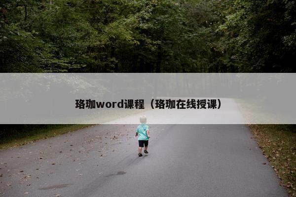 珞珈word课程（珞珈在线授课）