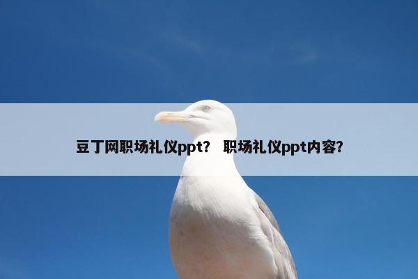 豆丁网职场礼仪ppt？ 职场礼仪ppt内容？