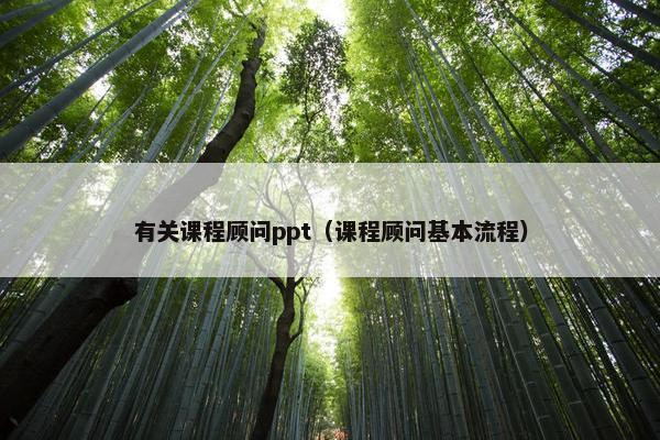 有关课程顾问ppt（课程顾问基本流程）