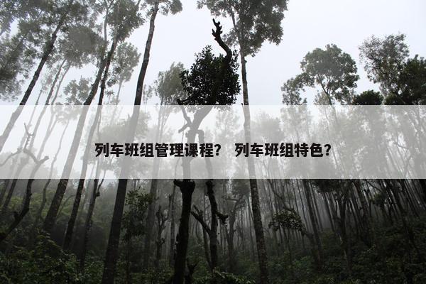 列车班组管理课程？ 列车班组特色？
