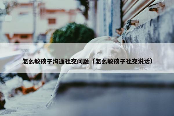 怎么教孩子沟通社交问题（怎么教孩子社交说话）