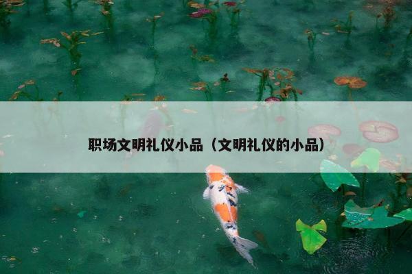 职场文明礼仪小品（文明礼仪的小品）