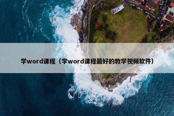 学word课程（学word课程最好的教学视频软件）