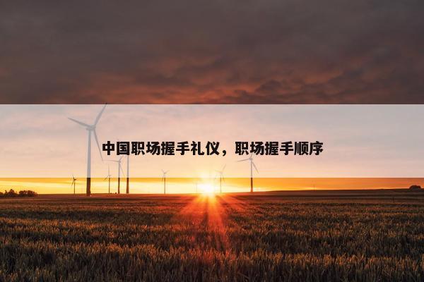 中国职场握手礼仪，职场握手顺序