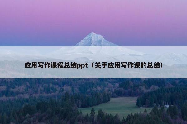 应用写作课程总结ppt（关于应用写作课的总结）